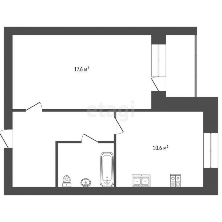 1-комн квартира улица Кутузова