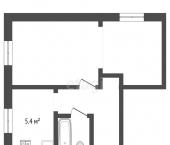 1-комн, 33.6кв м, этаж 1/5 улица Лермонтова