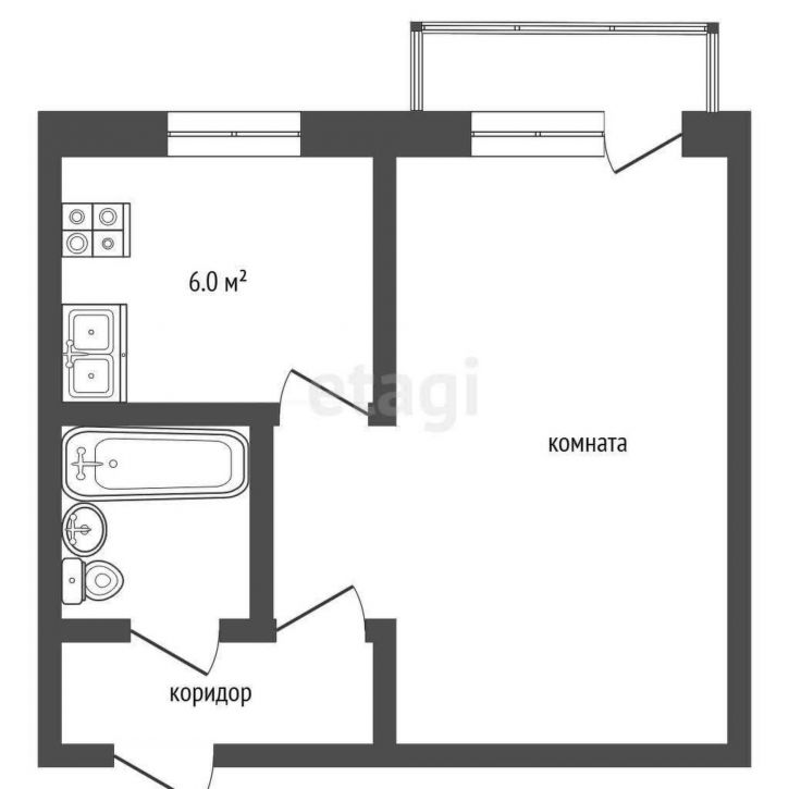 1-комн квартира улица Ленина