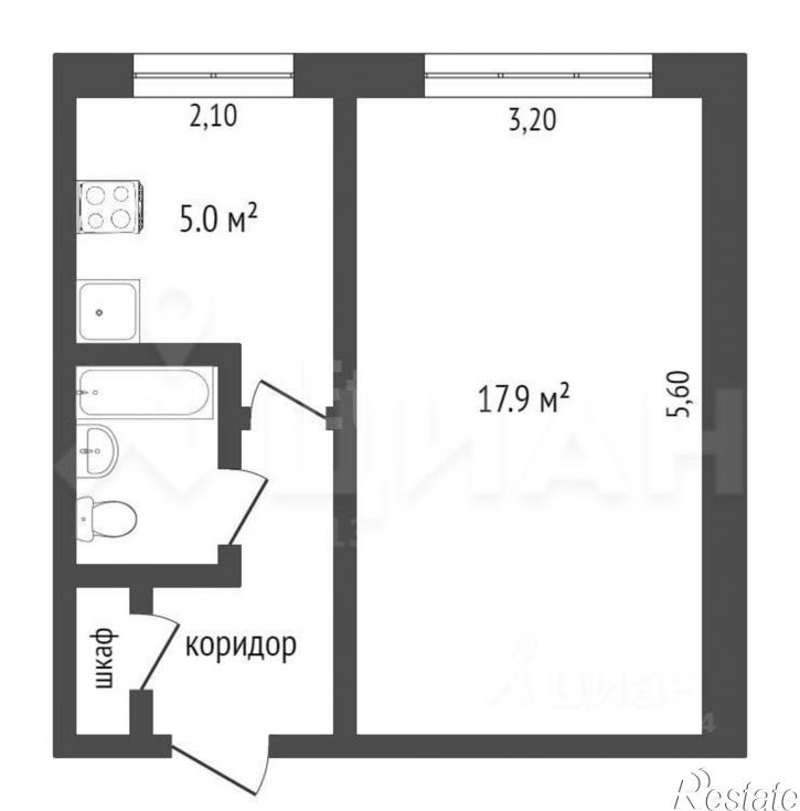 1-комн квартира ул Суворова, 9,  д. 9
