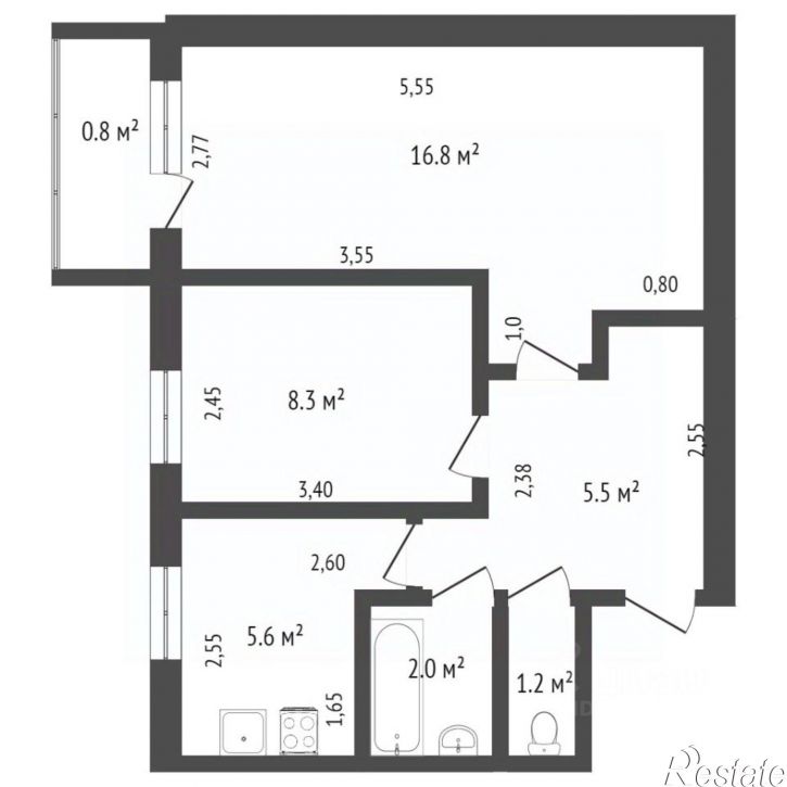 2-комн квартира ул Кирова, 8,  д. 8